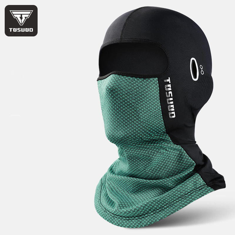 Sports & Entertainment light sunscreen ice silk headgear mask men's summer simple motorcycle helmet lining fishing riding face protection_autovado.com