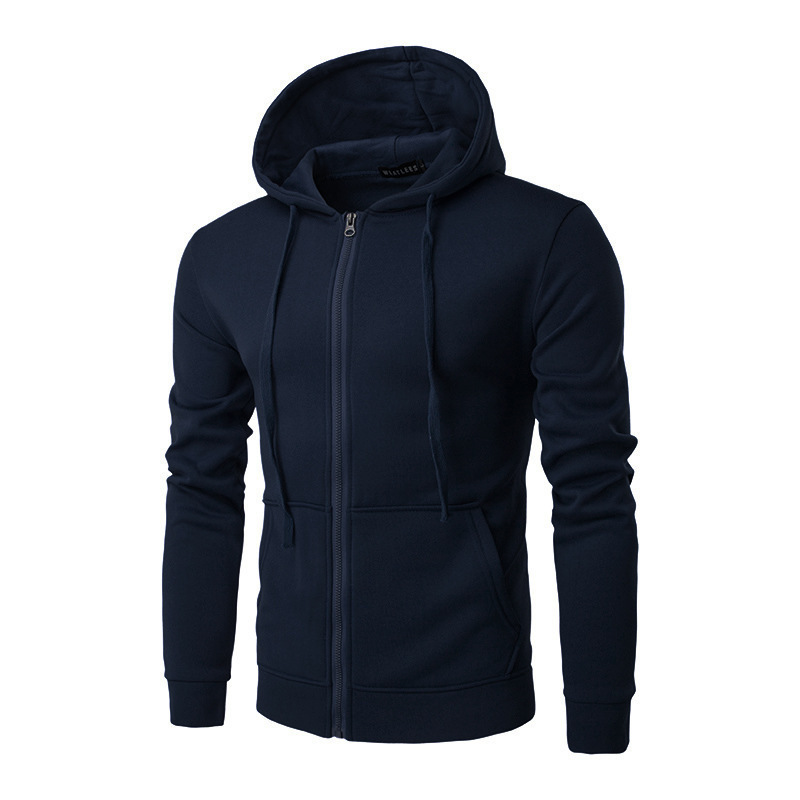 Men's Clothing New Spring and Autumn Style Zipper Hooded Sweatshirt Men's Cardigan Sweatshirt Long Sleeve Solid Color Sweatshirt_autovado.com
