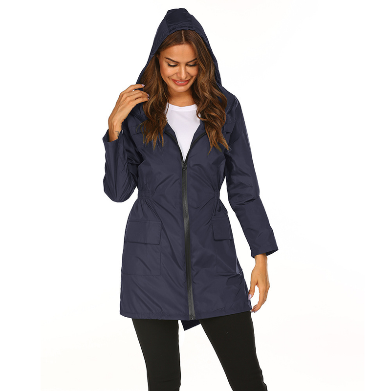 Women's New Outdoor Jacket Waist Hooded Lightweight Rainproof Clothing Raincoat Jacket Ready in Stock_autovado.com