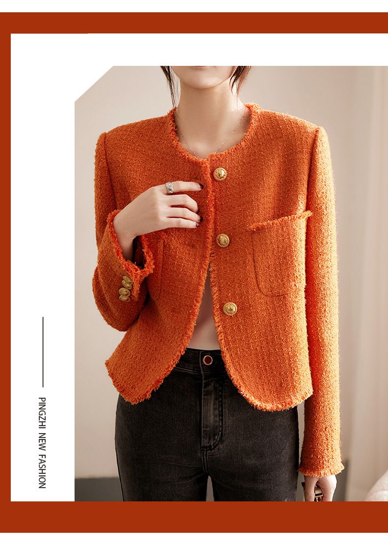 Women's Clothing Early spring fashion colors wool jacket tweed jacket _autovado.com