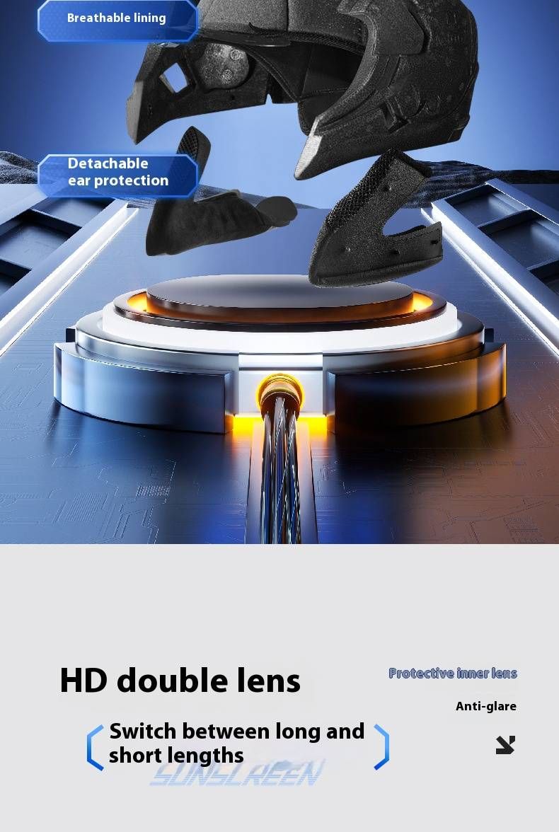 3C Certified Motorcycle Bluetooth Helmet - Lightweight ABS 3/4 Half Helmet For Men & Women, Multi-Color Options With UV-Protective Visors_autovado.com