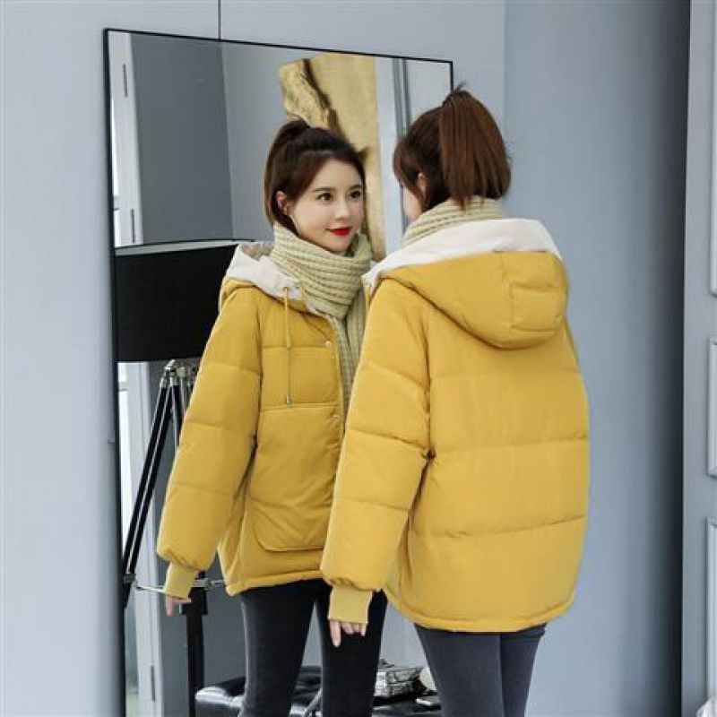 Down jacket for women winter new Korean style student short cotton padded jacket loose thickened cotton coat_autovado.com