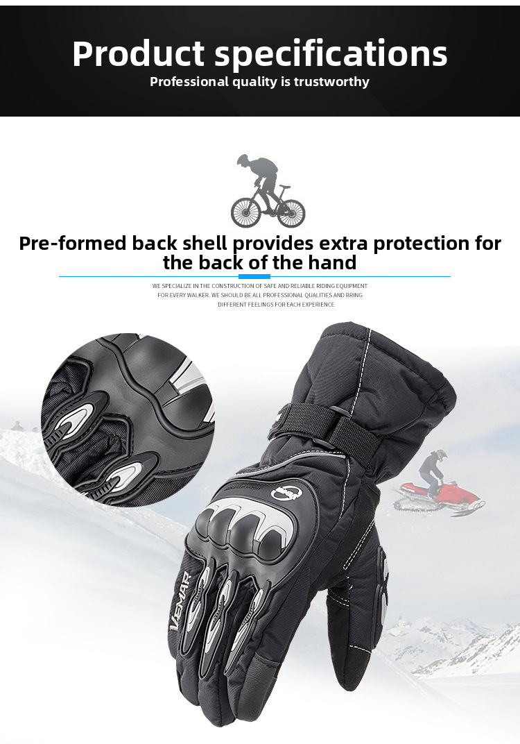 Winter Motorcycle Waterproof Men, Touchscreen Riding Gloves, Electric Vehicle Cold-Proof Thermal Windproof Gloves For_autovado.com