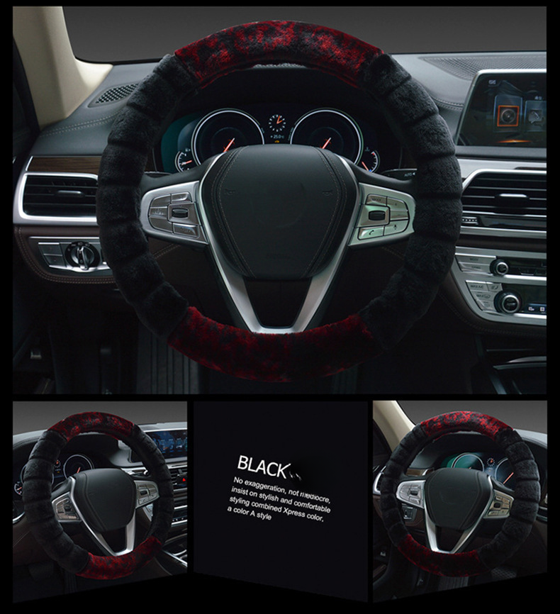 New Car Short Plush Winter Non-Slip Warm Universal Steering Wheel Cover_autovado.com