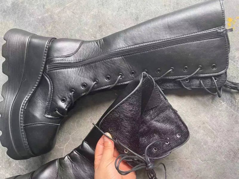 Winter buckle ankle boots Women's Punk women's platform Motorcycle Rider boots Wedge heels PU Women's boots Plus size women's boots_autovado.com
