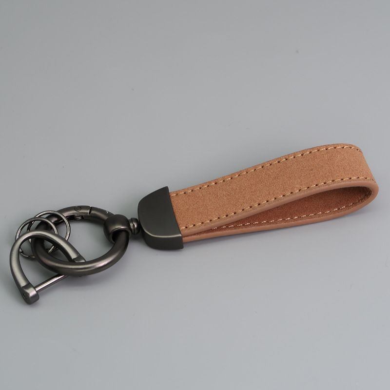 Microfiber Flip Fur Keychain Leather Car Key Chain_autovado.com