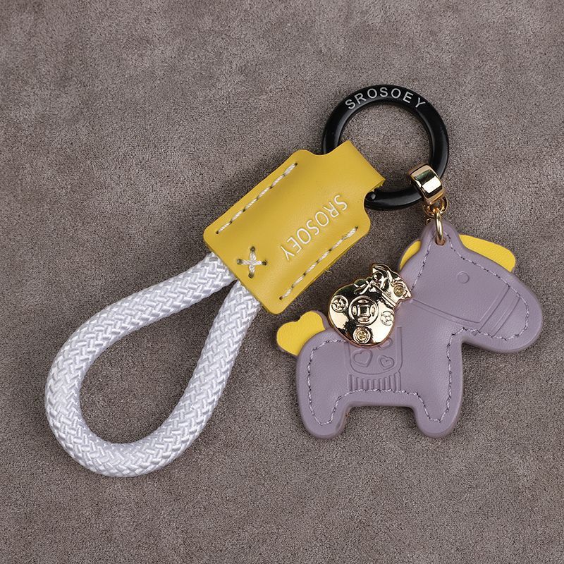 Immediately Get Rich Handmade Genuine Leather Keychain Lanyard Cowhide Key Pendant Leather Rope Xiaohongshu Car Men And Women Pendant_autovado.com
