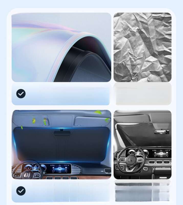 New Front Windshield Sunscreen, Heat Insulation, Foldable Sunshade, Summer Car Laser Sunshade_autovado.com