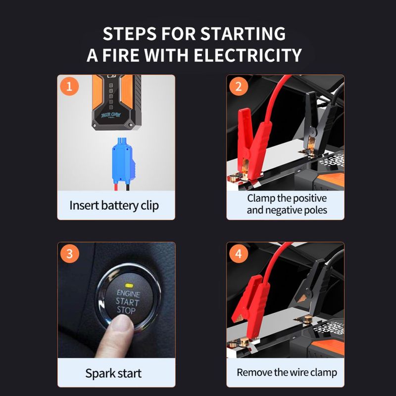 4 In 1 Tiger Claw Tool Jump Starter Air Pump Car Jumper Train Power Bank_autovado.com