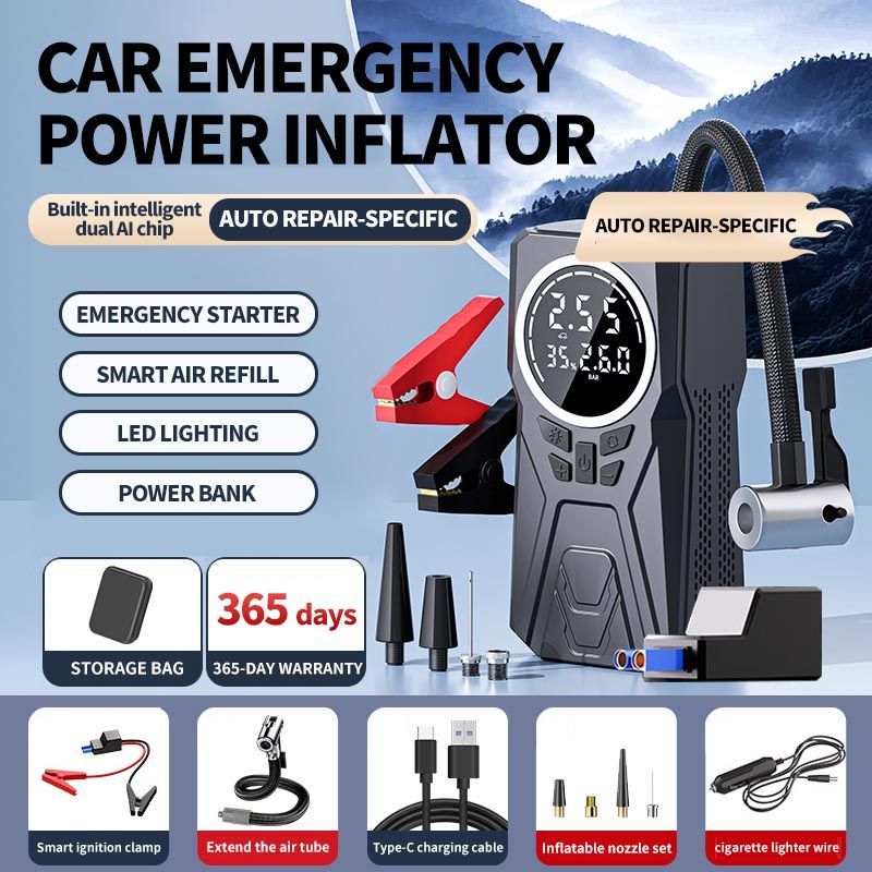 128800mAh 12V Jump Starter Portable Car Air Pump Battery Jumper Power Bank_autovado.com