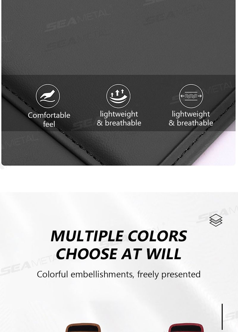 SEAMETAL Headrest Premium Leatherette Seat Pillow Case Dustproof Neck Support Protector Cover For Car Accessories_autovado.com