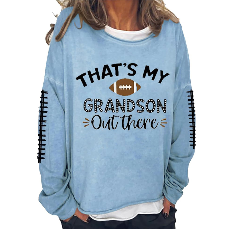 Women's Clothing Autumn and Winter Women's Clothing Digital Football Print Round Neck Long Sleeve Casual Sweater_autovado.com