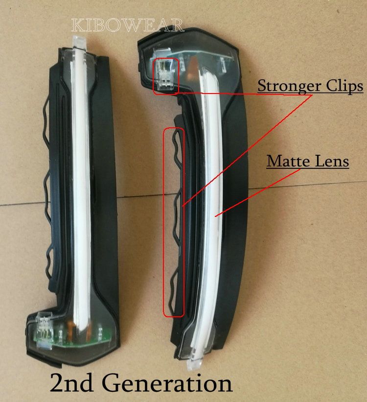 2pcs Crystal for A3 8V S3 RS3 Bright LED Turn Signal Dynamic Side Mirror light blinker Indicator 2013 2015 2017 Clear_autovado.com