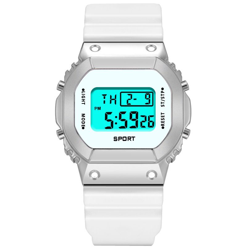 Square Digital Watch Calendar Week Night Light Alarm Clock_autovado.com