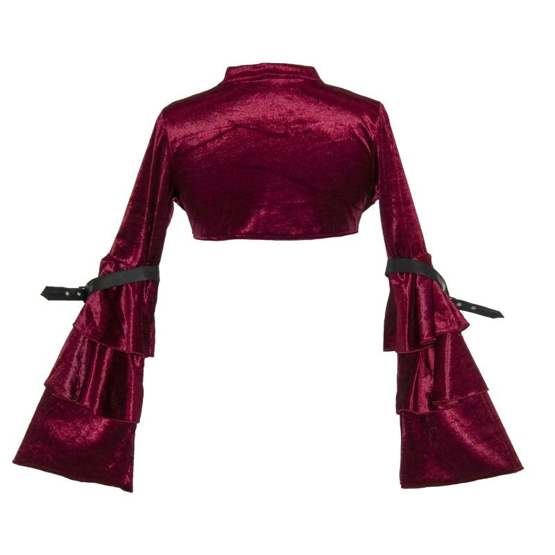 Women's Clothing Short slim dress coat Women's long sleeved small cape waistcoat Spring and autumn casual velvet small outerwear top_autovado.com