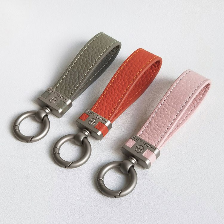 Car Keychain Ladies Fashion Personality High End Leather Keychain Car Key Pendant Men's Key Ring_autovado.com