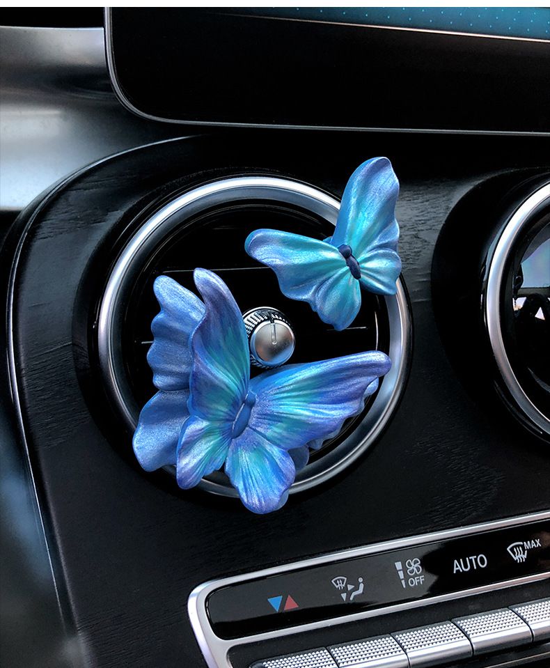 High grade butterfly air outlet decoration car aromatherapy car perfume fragrance flower diffuser stone car interior decoration_autovado.com