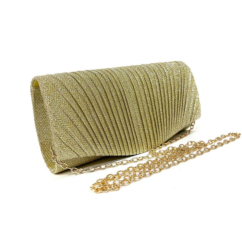 Andralyn Women's Shiny Pleated Dinner Bag Detachable Chain Strap Handbag Wedding Engagement Party Date Party Formal Dress for Ladies_autovado.com