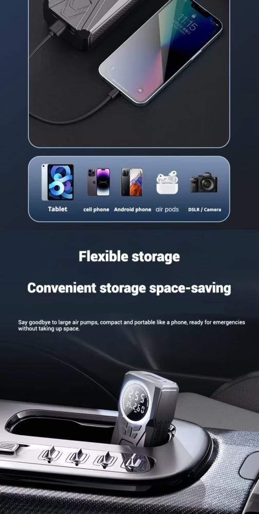 128800mAh 12V Jump Starter Portable Car Air Pump Battery Jumper Power Bank_autovado.com