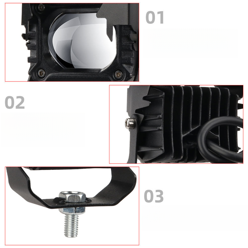 Motorcycle LED Electric Vehicle Lights, Battery External Spotlights, Dual Light Modified Lights_autovado.com