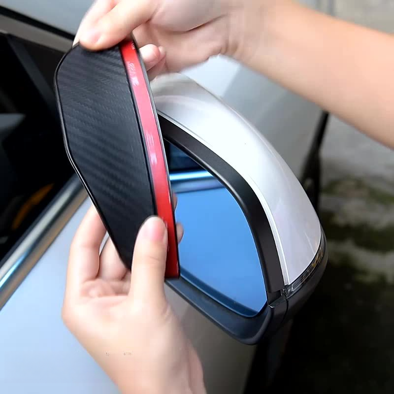 Car With Thickened Carbon Fiber Texture Eyebrows, Rearview Mirror Rain Shield_autovado.com