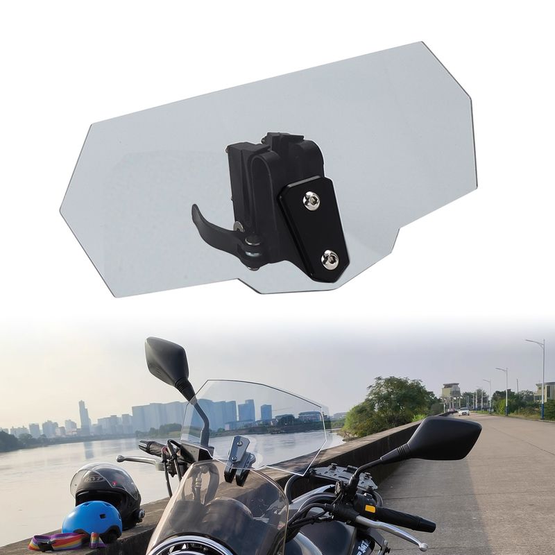 Motorcycle Modification Parts Heightened Suitable For Honda Kawasaki Adjustable Windscreen Windshield Installation_autovado.com