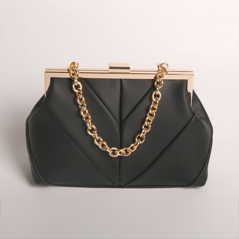 flashing metal bar lock evening bag handbag celebrity chain evening bag_autovado.com