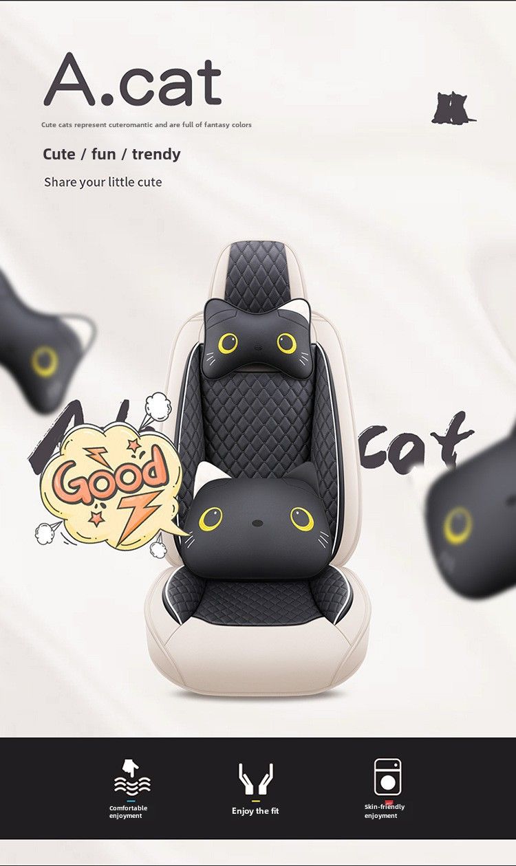 Car seat cushion four seasons universal fully surrounded cute seat cover goddess seat cushion all-inclusive car seat cover winter car interior_autovado.com
