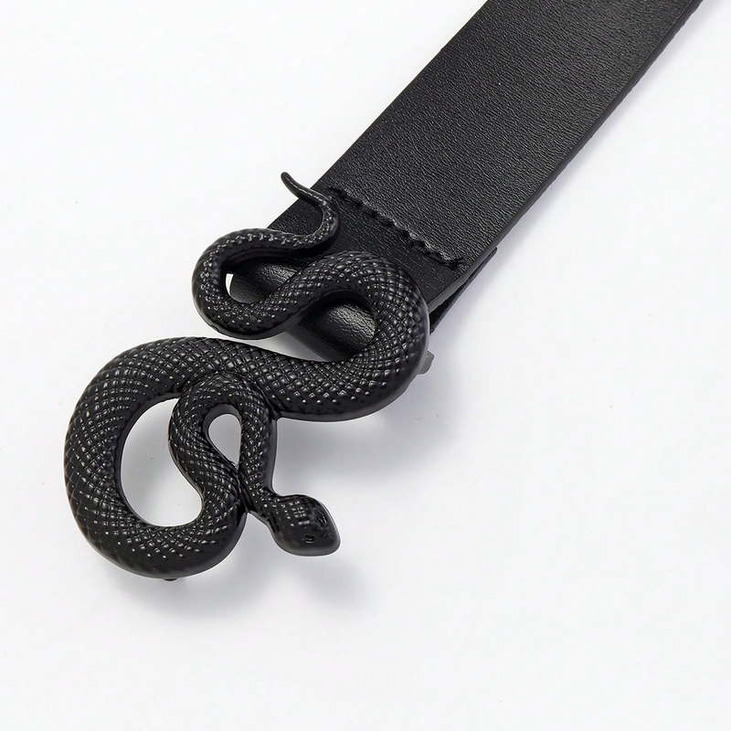 HOT Hot Sale New Fashion Snake Buckle with PU Leather Belt Women Dress Designer Western Vintage Style Black Belts for Girls_autovado.com