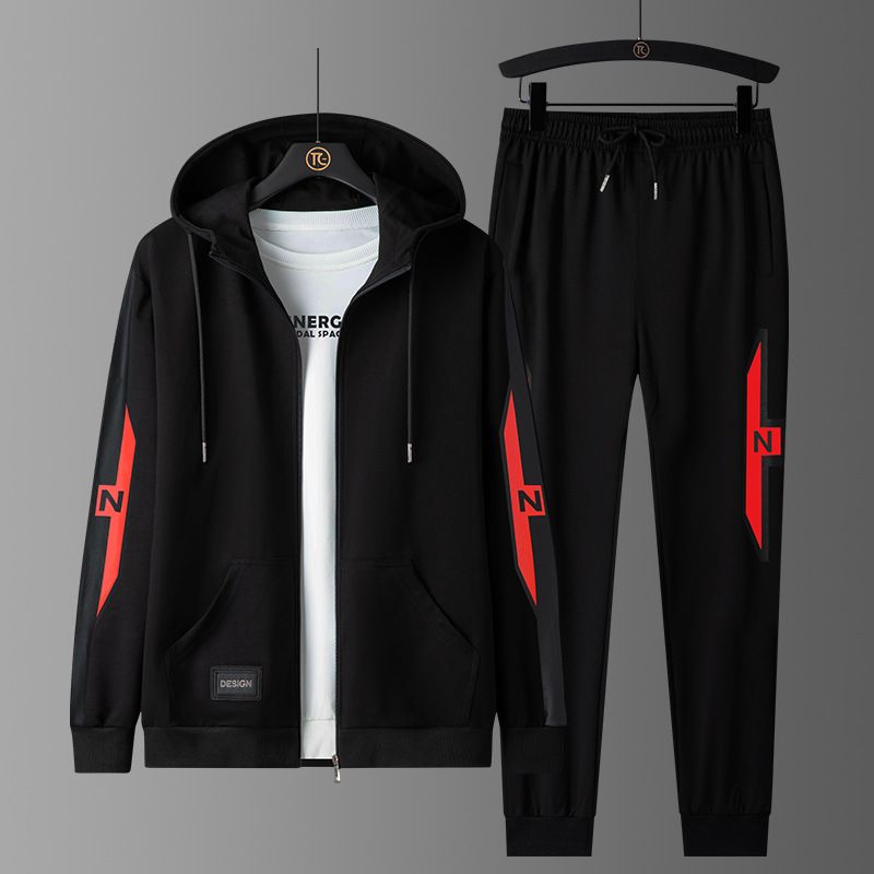 Men's Clothing Spring and Autumn Sports Suit Men's Fashion Brand Hooded Sweater Casual Plus Size Suit Men's Handsome Two piece Suit_autovado.com