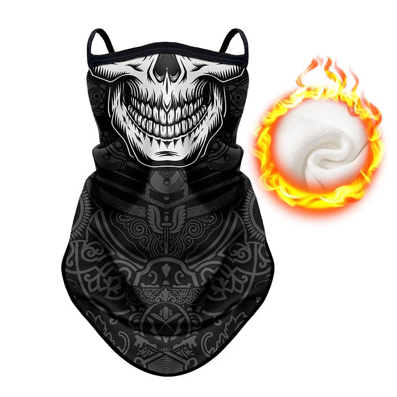 Winter Motorcycle Fleece-Lined Riding Mask Outdoor Bicycle Mountaineering Cold-Proof Ear-Hanging Triangle Scarf_autovado.com