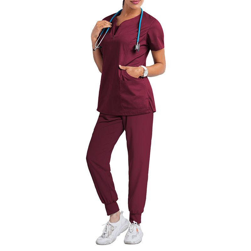 Women's ready-to-use oral dentist surgical gown split toiletry suit elastic quick-drying hospital nurse uniform_autovado.com