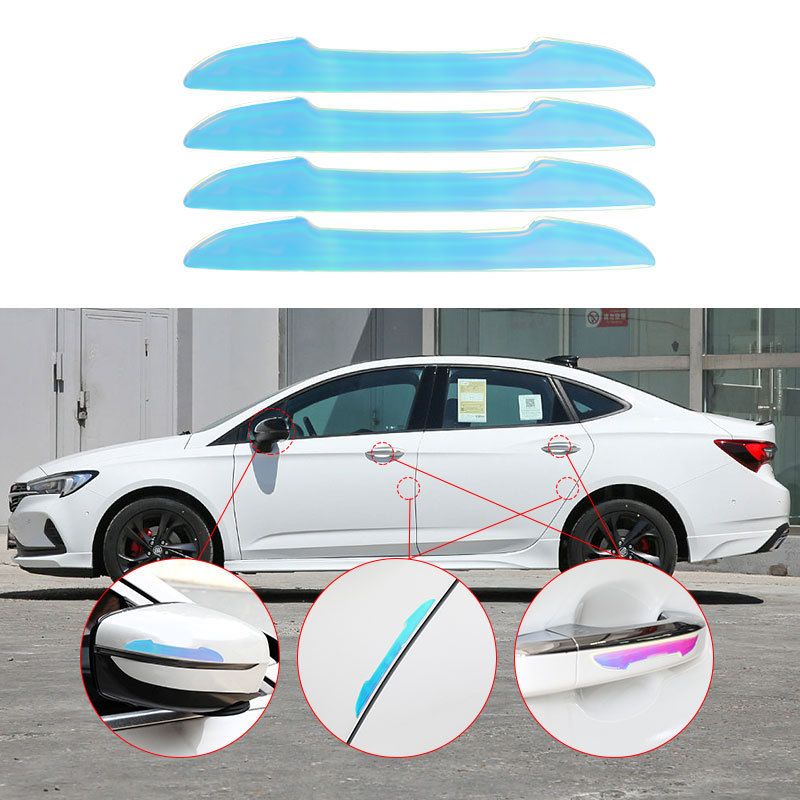 Car Door Handle Strip, Rearview Mirror Equipped With Colorful Luminous Decorative Sticker, Drip Glue Thickened Anti_autovado.com