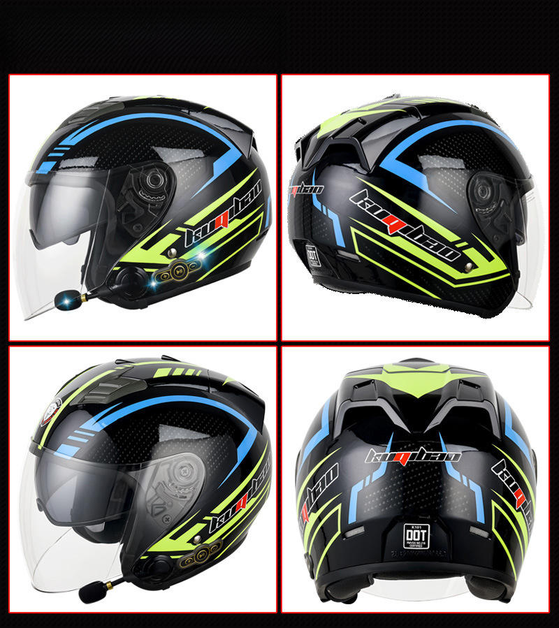CoolQee Electric Motorcycle Bluetooth Men's Smart Helmet 3000mAh Long Battery Life_autovado.com