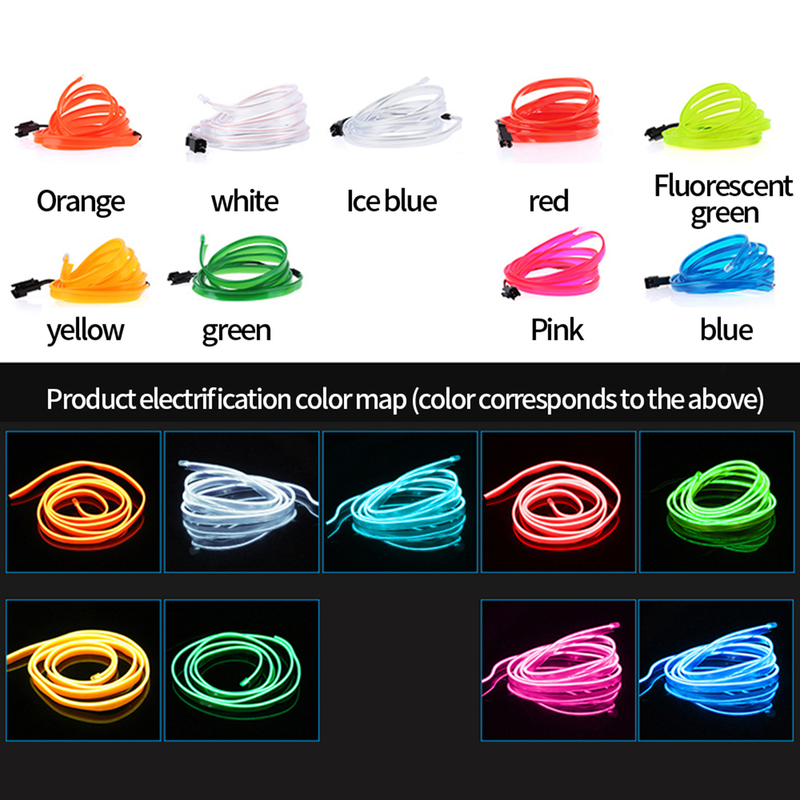 Car Ambient Light Decorative Eye-catching DIY Car Interior LED Wiring Neon Light Strip for Bike_autovado.com