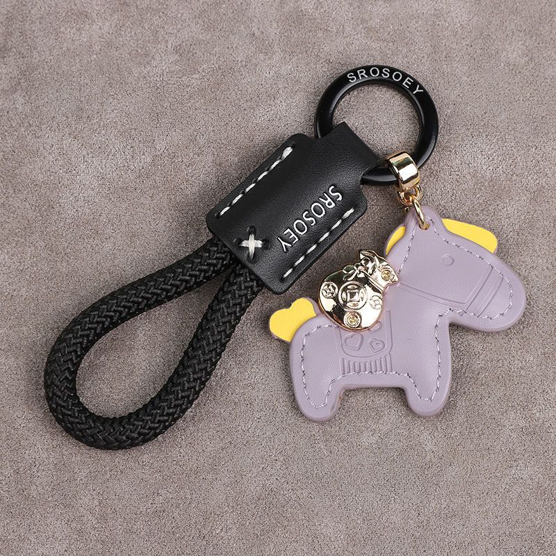 Immediately Get Rich Handmade Genuine Leather Keychain Lanyard Cowhide Key Pendant Leather Rope Xiaohongshu Car Men And Women Pendant_autovado.com