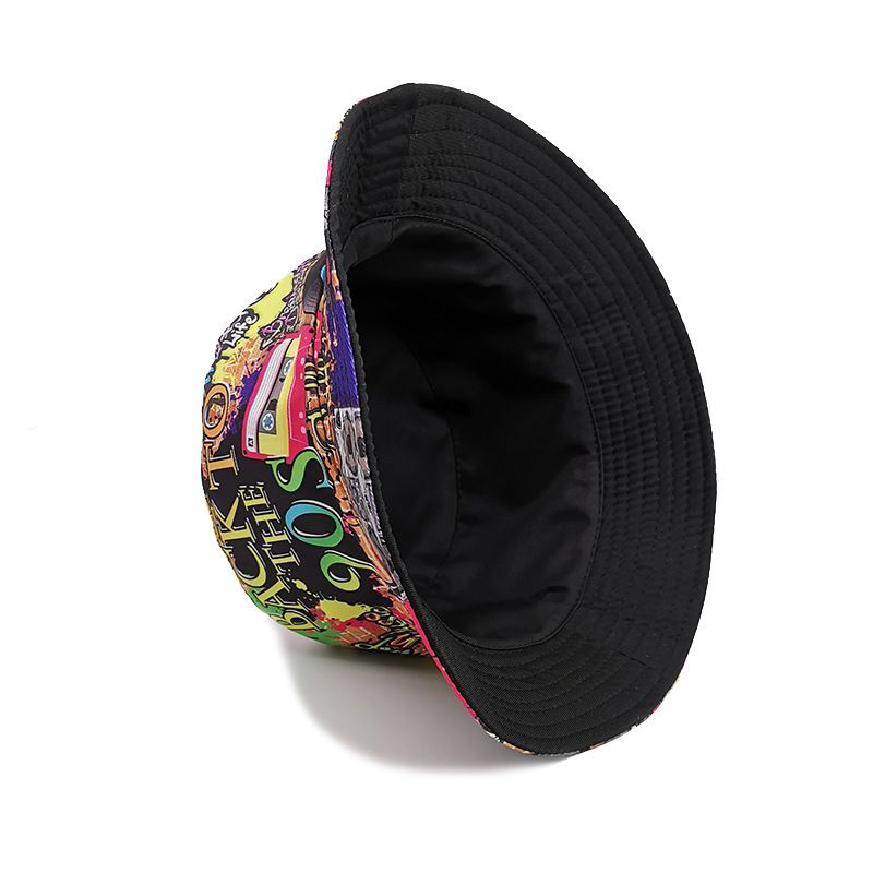 Hot Sale New Vintage Fisherman With Pattern Women Double face Spring Summer Outdoor Sun Protection Hat Men Adult Bucket Cap_autovado.com