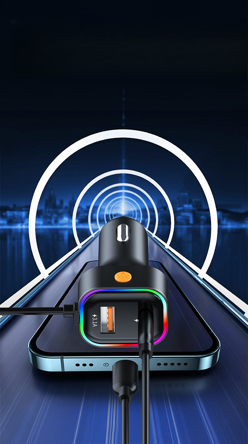 USB One To Two With Cable Charger, Multifunctional Car Phone Charger_autovado.com