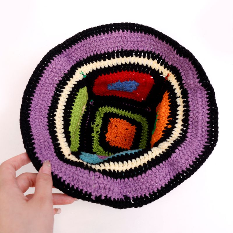 Hot Sale 2024 Colorful New Women Girl Handmade Crochet Bucket Hats Y2k Fashion Summer Beach Korean Hollow Knitted Hat_autovado.com
