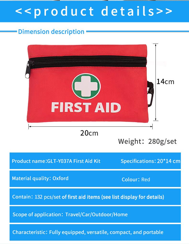 Car Emergency Rescue Kit Car First Aid Kit 132 Pieces First Aid Kit Portable Outdoor Life Saving Emergency Kit Set_autovado.com