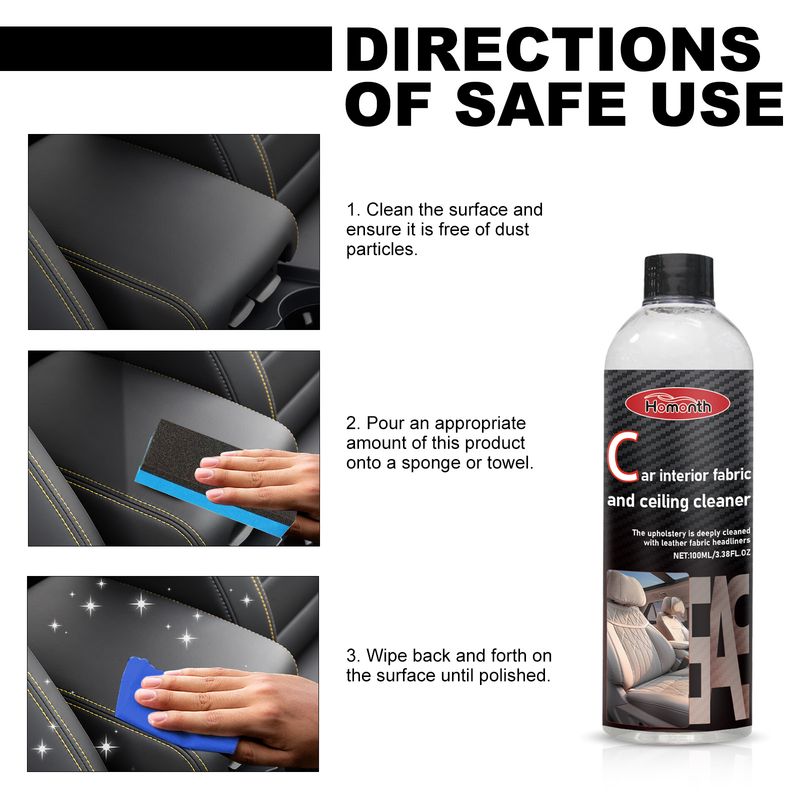 Homonth Automotive Leather Polish, Car Interior Leather Seat Leather Maintenance Refurbishment Decontamination Cleaning Agent_autovado.com