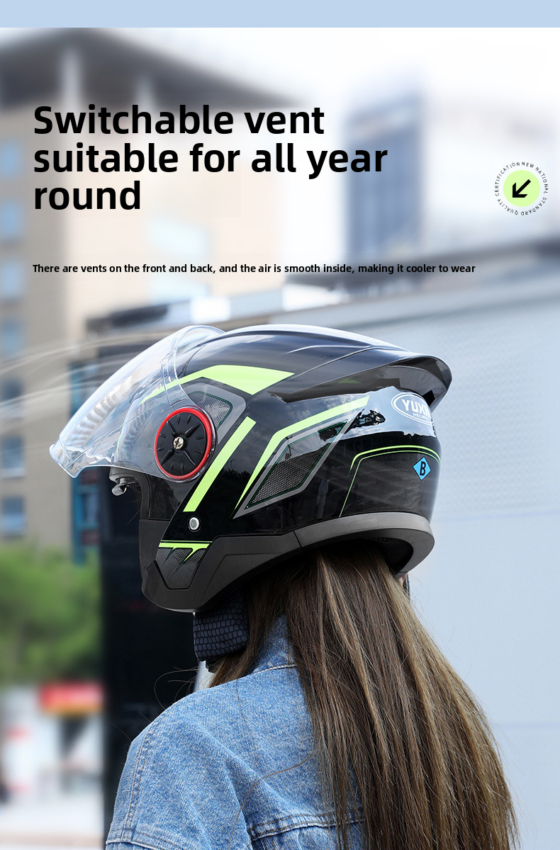 New National Standard Electric Vehicle Women's Four Season Universal Winter Anti Fog And Warm Half Helmet, Men's Double_autovado.com