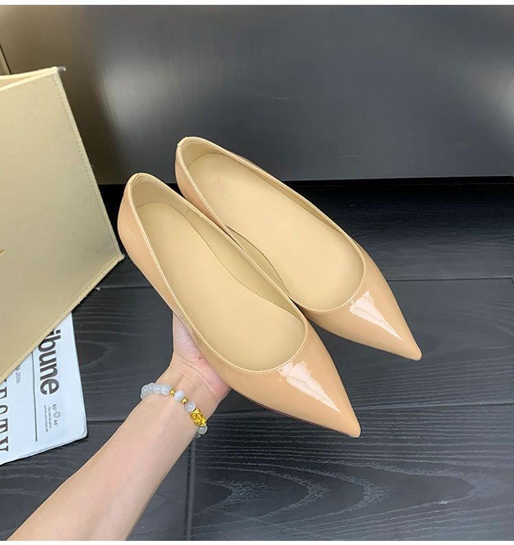 Women's shinguchi party commuter big size premium red bottom nude pointed flats_autovado.com