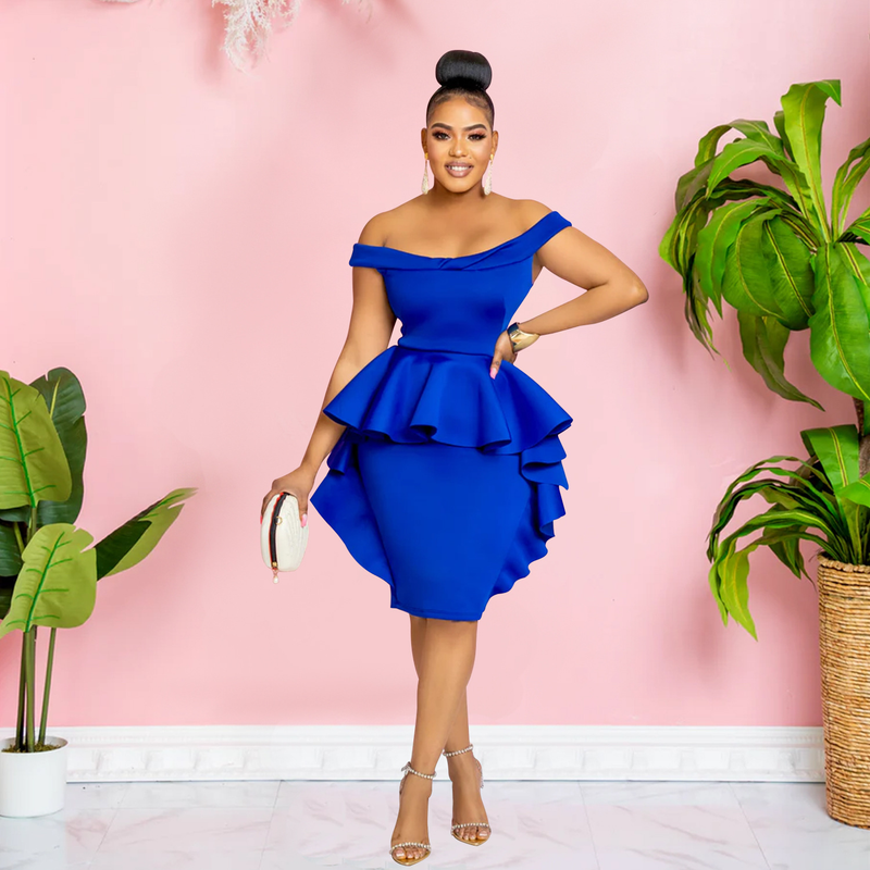 Women's solid color sleeveless ruffle skirt dress for women_autovado.com