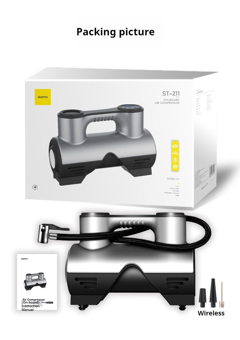 Car mounted inflation pump, portable electric car tire inflation pump, automatic high pressure_autovado.com