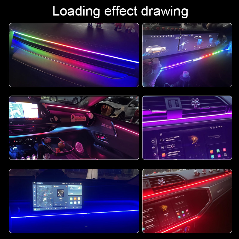 Car Central Control LED Acrylic Interior Colorful Flowing Ambient Decorative USB Light_autovado.com