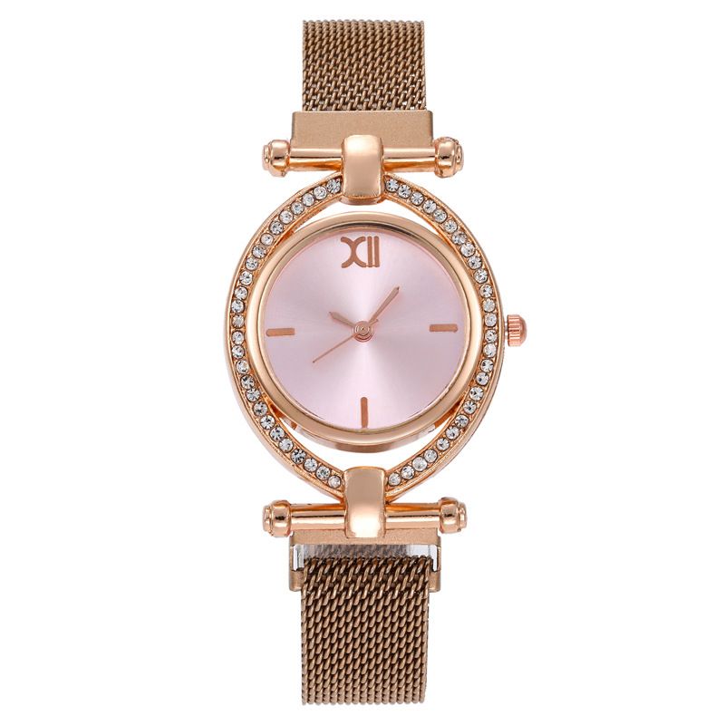 Diamond-encrusted Oval Women's Watch Women's Watch Ferromagnetic Quartz Watch Women's Iron-absorbing Stone_autovado.com