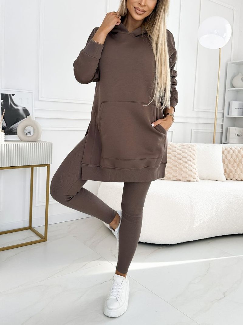 Women's Clothing sports leisure hooded sweatshirt thickened threaded leggings two piece suit_autovado.com