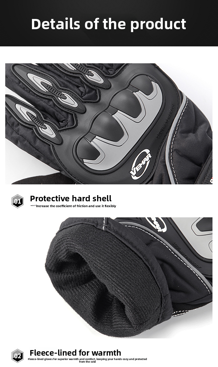 Winter Motorcycle Waterproof Men, Touchscreen Riding Gloves, Electric Vehicle Cold-Proof Thermal Windproof Gloves For_autovado.com