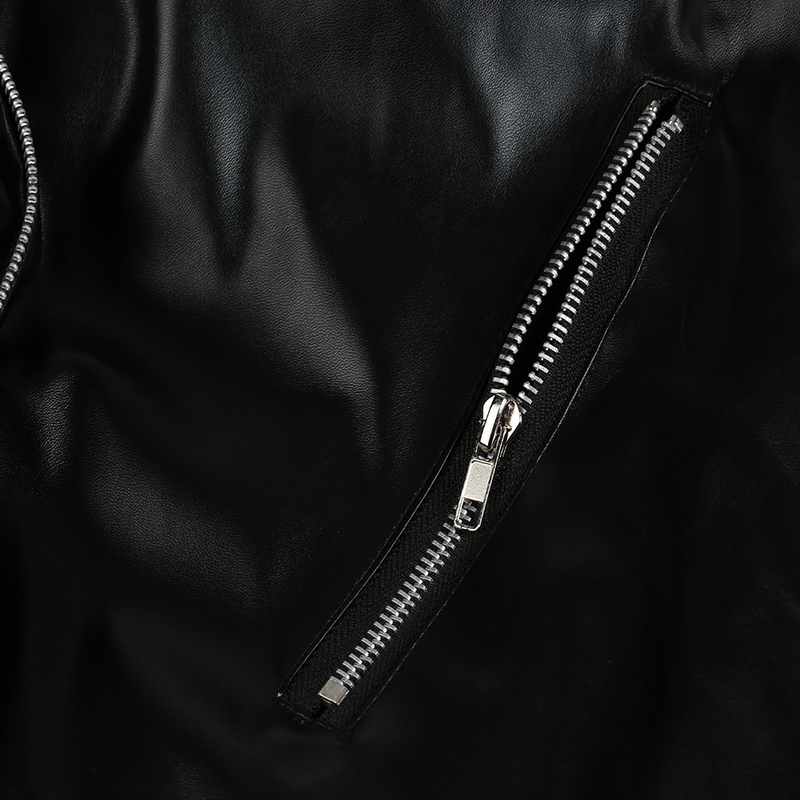 Men's autumn and winter new leather jacket with fashionable lapel zipper motorcycle leather jacket_autovado.com